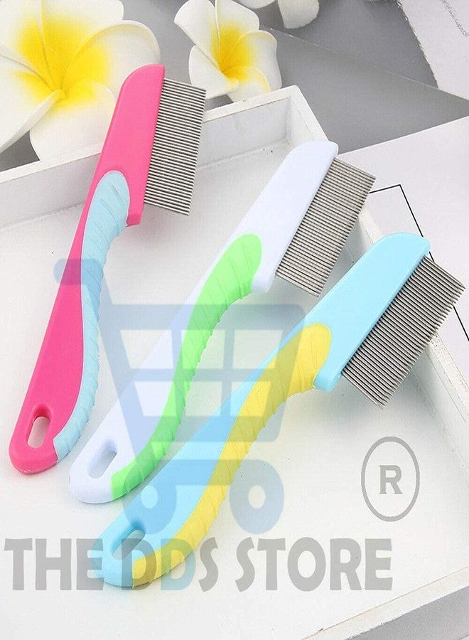 THE DDS STORE Flea Comb Pet Stainless Steel Tooth Flea Lice Tear Stain Remover Comb Pet Hair Nit Comb Brush for Long or Medium Haired Dogs and Cats - Image 2